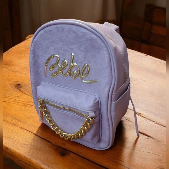 Bebe Women's Lavender Gianna Backpack Purse Gold Tone Hardware - Picture 1 of 10